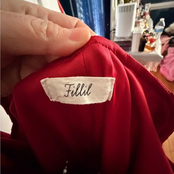 Red Pleated Dress - Picture 4 of 7